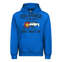 Cobalt colorado is calling and i must go state flag with wild bear Urban Hoodie - linhVisuals