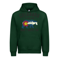 Forest Green colorado is calling and i must go state flag with wild bear Urban Hoodie - linhVisuals