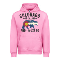 Fuchsia Pink colorado is calling and i must go state flag with wild bear Urban Hoodie - linhVisuals
