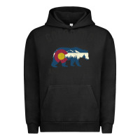 Pigment Black colorado is calling and i must go state flag with wild bear Urban Hoodie - linhVisuals