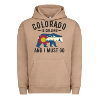 Pigment Burro colorado is calling and i must go state flag with wild bear Urban Hoodie - linhVisuals