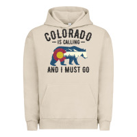 Pigment French Oak colorado is calling and i must go state flag with wild bear Urban Hoodie - linhVisuals