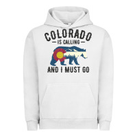 Pigment Lunar Rock colorado is calling and i must go state flag with wild bear Urban Hoodie - linhVisuals
