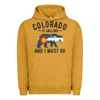 Pigment Peanut Butter colorado is calling and i must go state flag with wild bear Urban Hoodie - linhVisuals