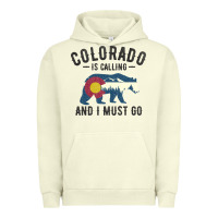 Pigment Pistachio colorado is calling and i must go state flag with wild bear Urban Hoodie - linhVisuals