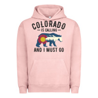 Pigment Salmon colorado is calling and i must go state flag with wild bear Urban Hoodie - linhVisuals