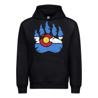 Black colorado state flag bear paw print pocket place Urban Hoodie - linhVisuals