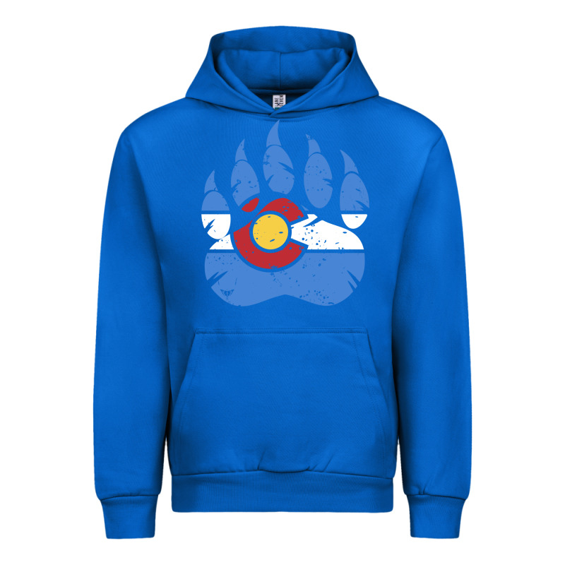 Colorado State Flag Bear Paw Print Pocket Place Urban Hoodie by linhVisuals | Teevron