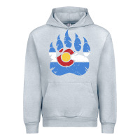 Heather Grey colorado state flag bear paw print pocket place Urban Hoodie - linhVisuals