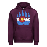 Mauve Wine colorado state flag bear paw print pocket place Urban Hoodie - linhVisuals