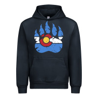 Navy colorado state flag bear paw print pocket place Urban Hoodie - linhVisuals