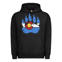 Pigment Black colorado state flag bear paw print pocket place Urban Hoodie - linhVisuals
