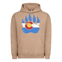 Pigment Burro colorado state flag bear paw print pocket place Urban Hoodie - linhVisuals