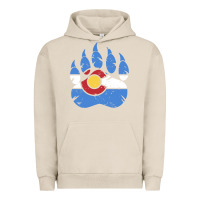 Pigment French Oak colorado state flag bear paw print pocket place Urban Hoodie - linhVisuals