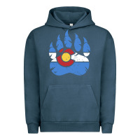 Pigment Midnight Navy colorado state flag bear paw print pocket place Urban Hoodie - linhVisuals