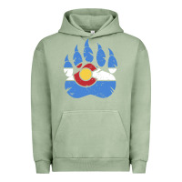 Pigment Oil Green colorado state flag bear paw print pocket place Urban Hoodie - linhVisuals
