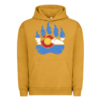 Pigment Peanut Butter colorado state flag bear paw print pocket place Urban Hoodie - linhVisuals