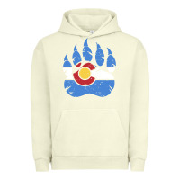Pigment Pistachio colorado state flag bear paw print pocket place Urban Hoodie - linhVisuals