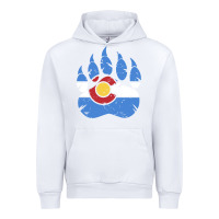 White colorado state flag bear paw print pocket place Urban Hoodie - linhVisuals