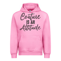 Fuchsia Pink couture is an attitude inspirational fashion quote cute lettering text Urban Hoodie - linhVisuals