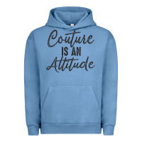 Pigment Pebble Blue couture is an attitude inspirational fashion quote cute lettering text Urban Hoodie - linhVisuals
