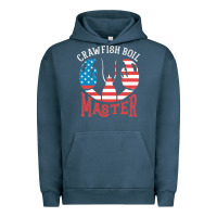 Pigment Midnight Navy crawfish boil master american  flag us big red lobster design Urban Hoodie - linhVisuals