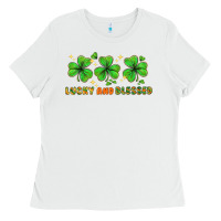 St. Patrick's Day Lucky And Blessed Ladies Tee | Teevron