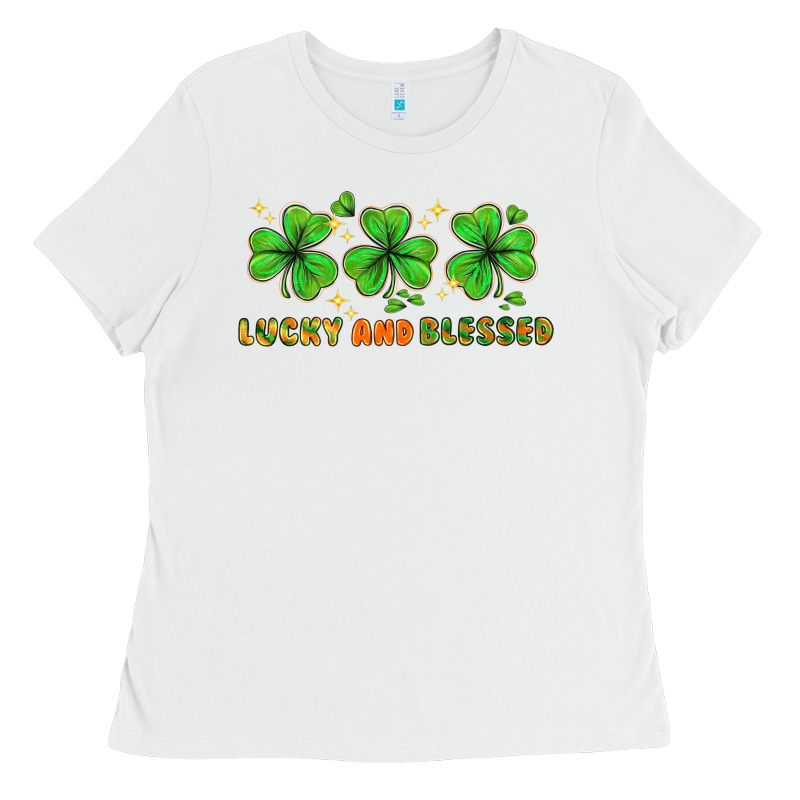 St. Patrick's Day Lucky And Blessed Ladies Tee by HowdyJamesFarm | Teevron