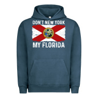 Pigment Midnight Navy don't new york my florida vintage flag funny saying gift Urban Hoodie - linhVisuals