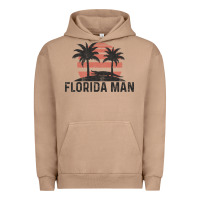 Pigment Burro florida man state funny meme vintage palm trees and sunset retro sun Urban Hoodie - linhVisuals