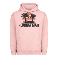 Pigment Salmon florida man state funny meme vintage palm trees and sunset retro sun Urban Hoodie - linhVisuals