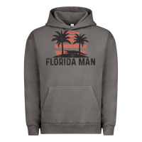 Pigment Tornado florida man state funny meme vintage palm trees and sunset retro sun Urban Hoodie - linhVisuals