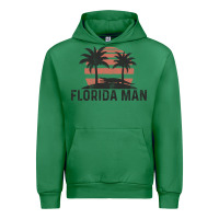 Emerald florida man state funny meme vintage palm trees and sunset retro sun Urban Hoodie - linhVisuals