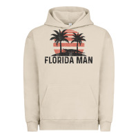 Pigment French Oak florida man state funny meme vintage palm trees and sunset retro sun Urban Hoodie - linhVisuals