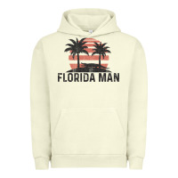 Pigment Pistachio florida man state funny meme vintage palm trees and sunset retro sun Urban Hoodie - linhVisuals