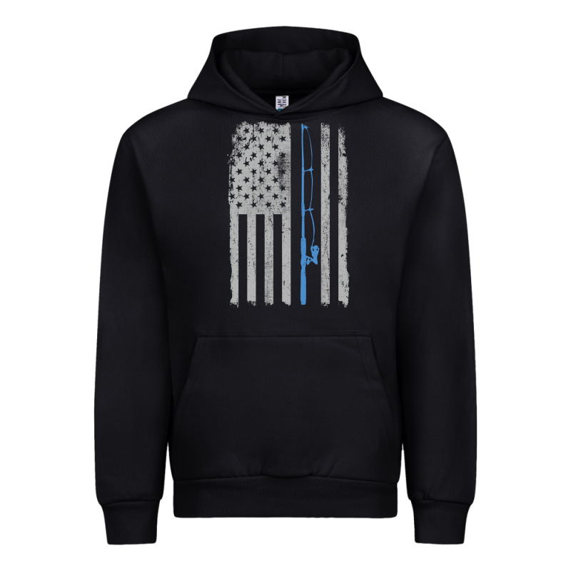 Fishing American Flag Vintage Fishing Rod Patriotic 4ht Of July Gift F Urban Hoodie by linhVisuals | Teevron