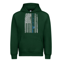 Forest Green fishing american flag vintage fishing rod patriotic 4ht of july gift f Urban Hoodie - linhVisuals
