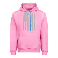 Fuchsia Pink fishing american flag vintage fishing rod patriotic 4ht of july gift f Urban Hoodie - linhVisuals