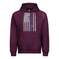 Mauve Wine fishing american flag vintage fishing rod patriotic 4ht of july gift f Urban Hoodie - linhVisuals