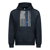 Navy fishing american flag vintage fishing rod patriotic 4ht of july gift f Urban Hoodie - linhVisuals