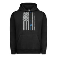 Pigment Black fishing american flag vintage fishing rod patriotic 4ht of july gift f Urban Hoodie - linhVisuals