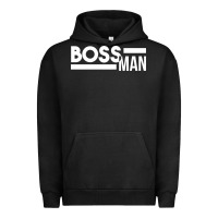 Pigment Black boss man Urban Hoodie - linhVisuals