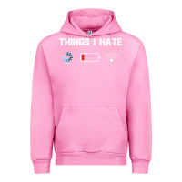 Fuchsia Pink funny things i hate low battery and wifi connection Urban Hoodie - linhVisuals