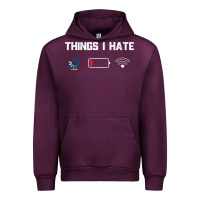 Mauve Wine funny things i hate low battery and wifi connection Urban Hoodie - linhVisuals