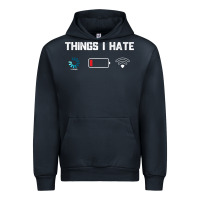 Navy funny things i hate low battery and wifi connection Urban Hoodie - linhVisuals