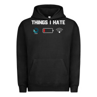 Pigment Black funny things i hate low battery and wifi connection Urban Hoodie - linhVisuals