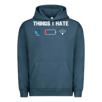 Pigment Midnight Navy funny things i hate low battery and wifi connection Urban Hoodie - linhVisuals