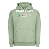 Pigment Oil Green funny things i hate low battery and wifi connection Urban Hoodie - linhVisuals