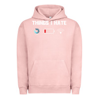 Pigment Salmon funny things i hate low battery and wifi connection Urban Hoodie - linhVisuals