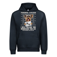 Navy funny yorkie personal stalker yorkshire terrier  dog i will follow you Urban Hoodie - linhVisuals